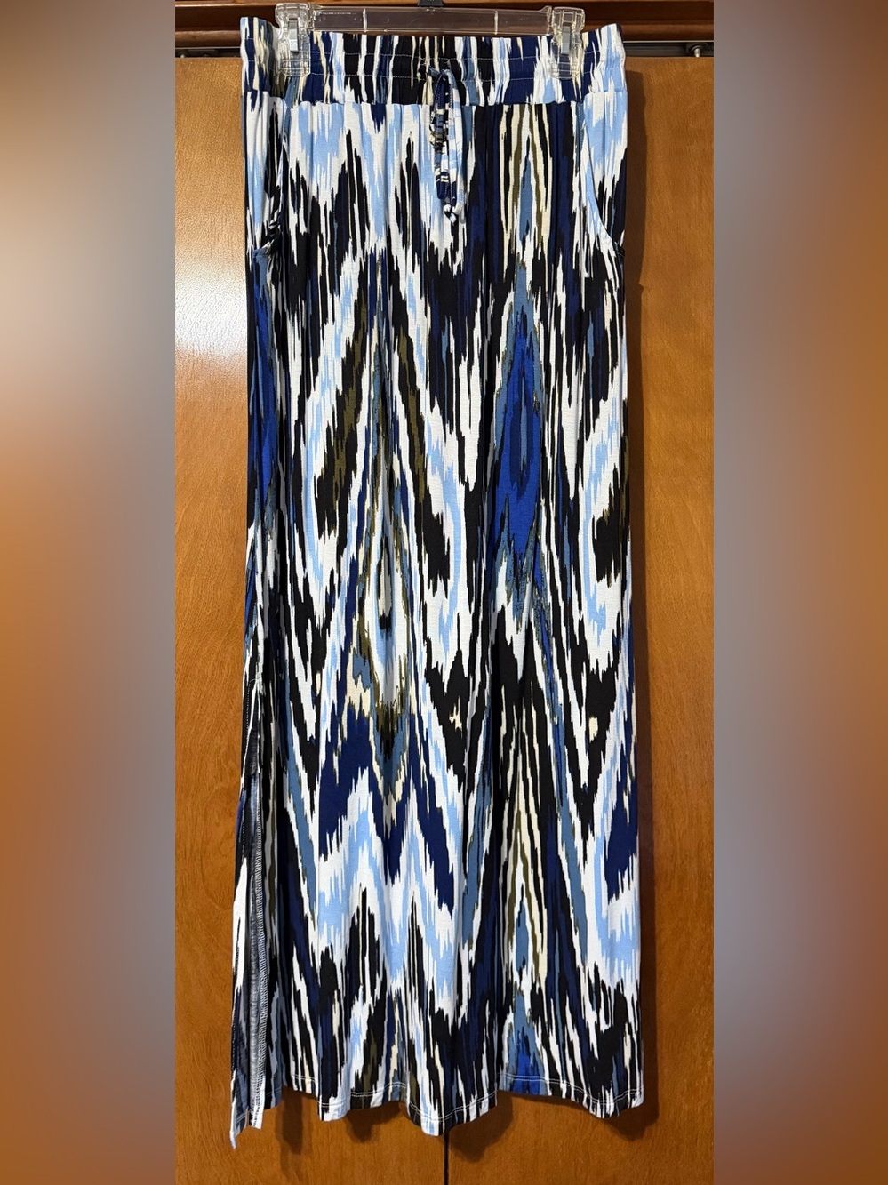Design History Ikat Onyx Combo Maxi Skirt in Blue and Black